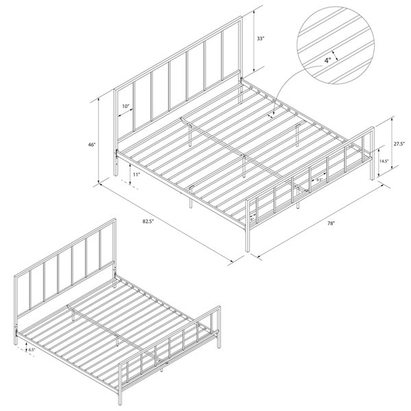 King size hotsell metal cot online