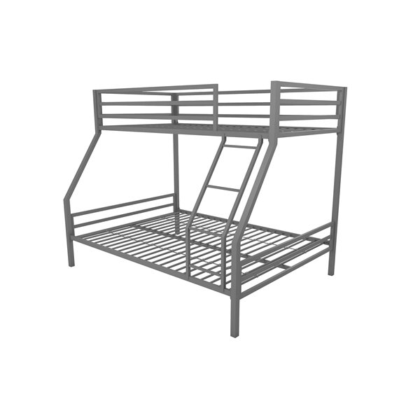 Novogratz Bunk Bed - Full/Twin - 56.5-in x 77.5-in x 63-in - Gray