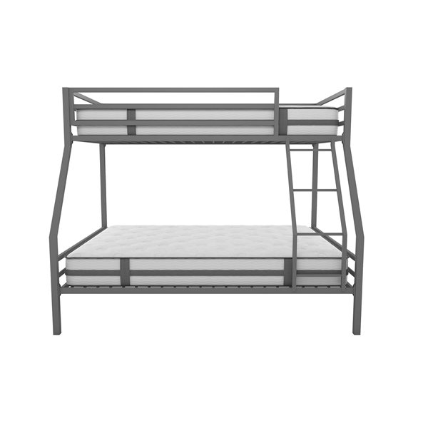 Novogratz Bunk Bed - Full/Twin - 56.5-in x 77.5-in x 63-in - Gray