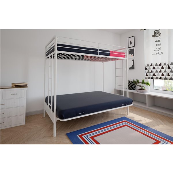 Dhp Bunk Bed Over Futon Twin Twin 54 5 In X 78 In X 72 5 In White 4023117 Rona