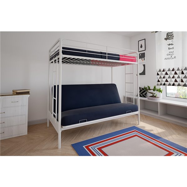 Dhp Bunk Bed Over Futon Twin, Twin Over Futon Bunk Bed White