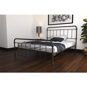 Lit en métal Wallace de DHP, grand, 46 po x 63 po x 83,5 po, noir