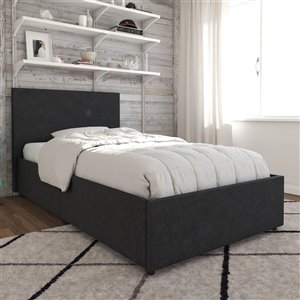 Lit rembourré Brittany de Novogratz, double, 41,5 po x 56,5 po x 80 po, vert