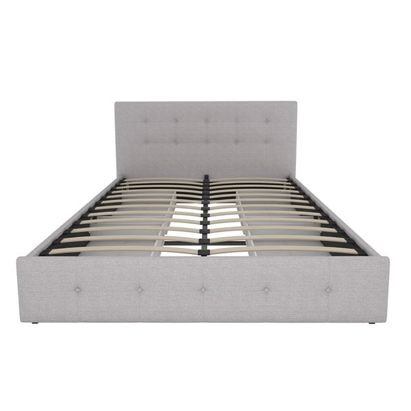 DHP Rose Upholstered Bed with Storage Queen Gray 4155439 RONA