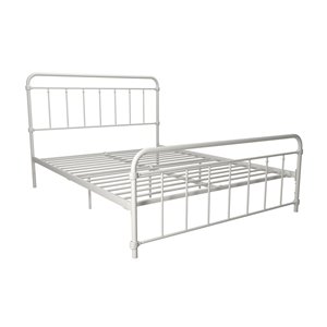 DHP Wallace Metal Bed - Queen - 46-in x 63-in x 83.5-in - White