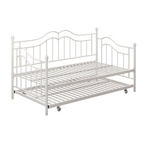 DHP Tokyo Metal Daybed and Trundle - Twin - 42.5-in x 41.5-in x 77.5-in - White