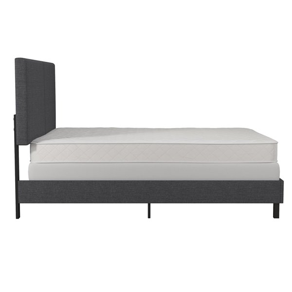 DHP Janford Upholstered Bed Queen 45.5in x 64in x 82.5in Gray