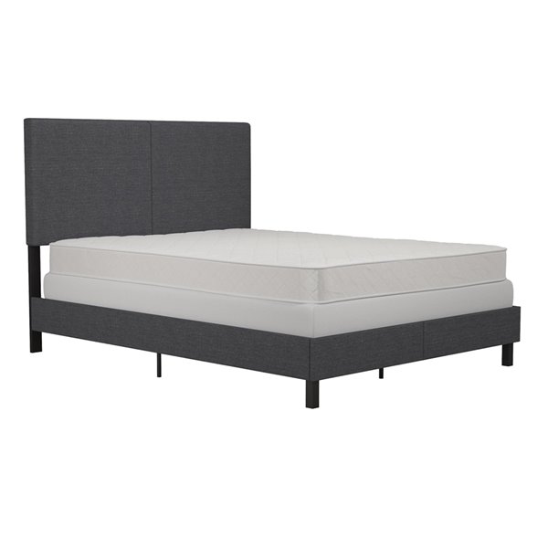DHP Janford Upholstered Bed Queen 45.5in x 64in x 82.5in Gray