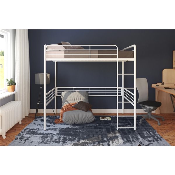 Lit mezzanine DHP, simple, 41,5 po x 78 po x 50 po, blanc