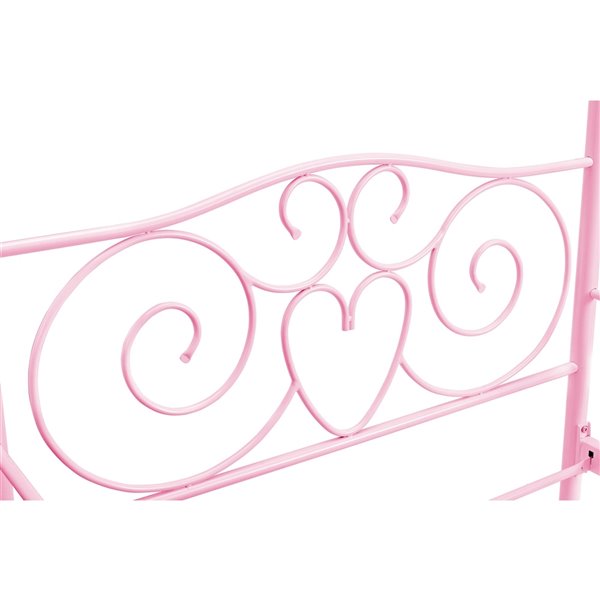 DHP Canopy Metal Bed Twin 71.5in x 41in x 77.5in Pink 4020759