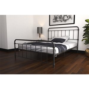 Lit en métal Wallace de DHP, double, 46 po x 57 po x 78 po, noir