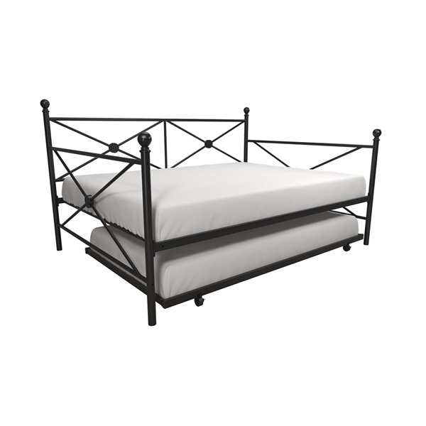 DHP Lubin Daybed and Trundle - Full - 43-in x 56-in x 77.5-in - Black