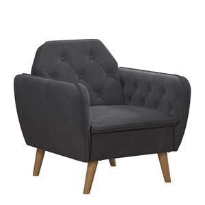 Novogratz Tallulah Memory Foam Chair - 17.5-in - Gray