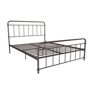 DHP Wallace Metal Bed - Queen - 46-in x 63-in x 83.5-in - Bronze