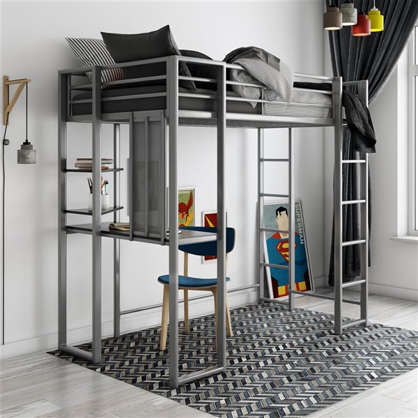 Dhp Abode Study Loft Bed Twin 42 5, Loft Bed Twin Bed