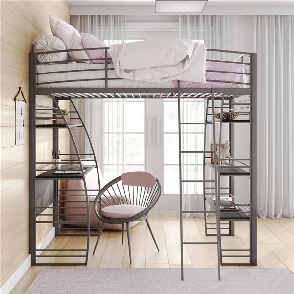 Dhp Loft Bed Twin 74 In X 77 5, Loft Double Bed With Desk Canada