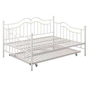 DHP Tokyo Metal Daybed and Trundle - Full - 42.5-in x 56-in x 77.5-in - White