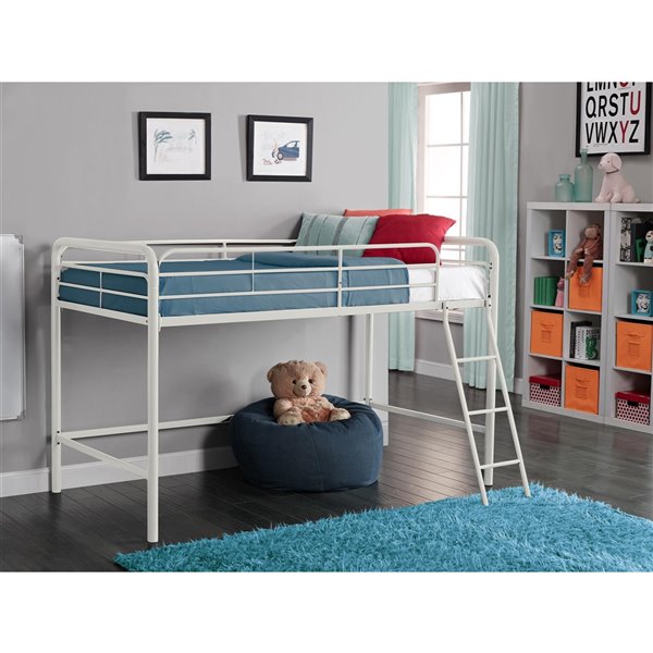 Dhp Loft Bed Twin 41 5 In X 78, Dhp Junior Twin Metal Loft Bed With Slide Instructions