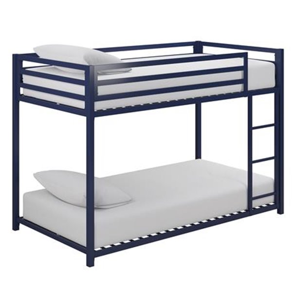 DHP Miles Bunk Bed - Twin - 41.5-in x 77.5-in x 54-in - Blue