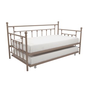 Lit en métal Manila de DHP, simple, 44 po x 41,5 po x 77,5 po, bronze