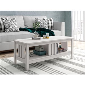 Table de salon Adams de Ameriwood, 19,17 po x 47,56 po x 17,89 po, chêne ivoire
