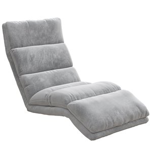 Chaise longue réglable avec mousse-mémoire Beverly de DHP, 25,5 po, gris