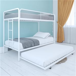 DHP Triple Bunk Bed - Twin/Twin - 41.5-in x 77.5-in x 62-in - White