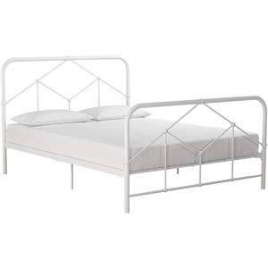 Novogratz Francis Farmhouse Metal Bed - Queen - 46-in x 63-in x 83.5-in - White
