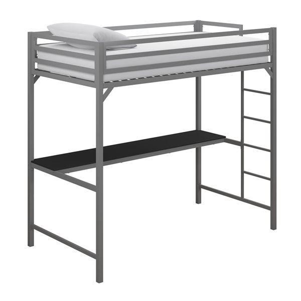 DHP Miles Study Loft Bed - Twin - 41.5-in x 77.5-in x 72-in - Black