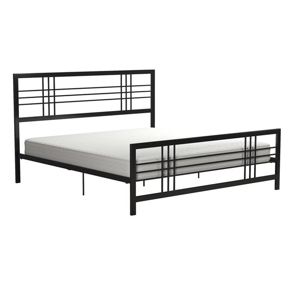 DHP Burbank Metal Bed - King - 46-in x 78.5-in x 82-in - Black