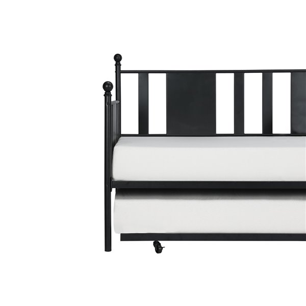 DHP Langham Metal Daybed with Trundle - Twin - Black