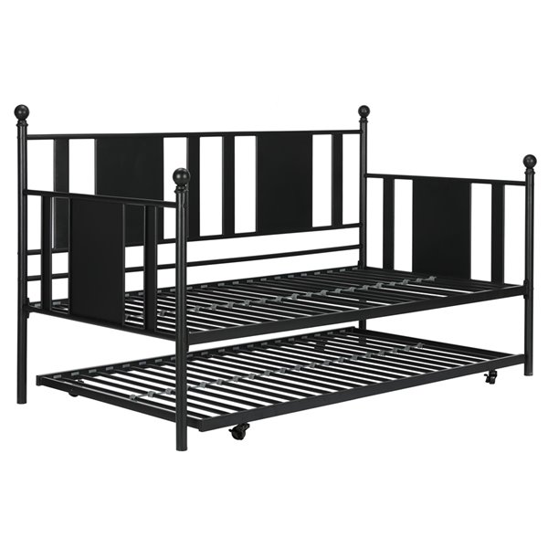 DHP Langham Metal Daybed with Trundle - Twin - Black