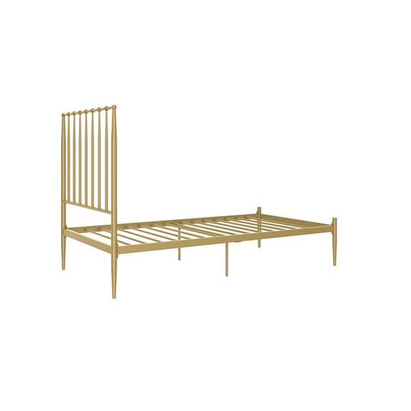 DHP Giulia Modern Metal Bed - Twin - 48.5-in x 41.5-in x 77.5-in - Gold