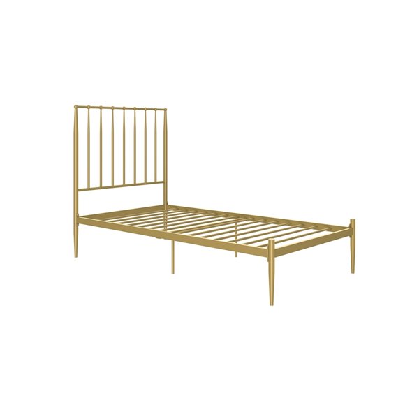 DHP Giulia Modern Metal Bed - Twin - 48.5-in x 41.5-in x 77.5-in - Gold