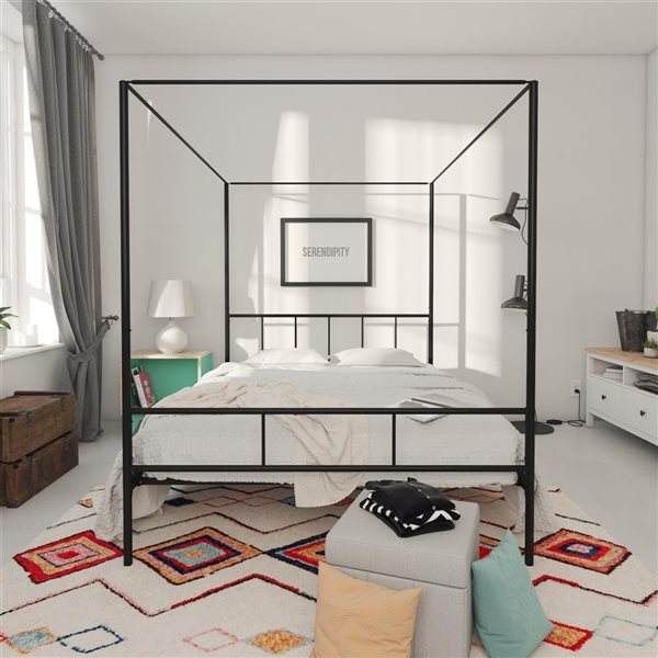 Lit baldaquin Marion de Novogratz, grand, 73 po x 62 po x 82,5 po, noir