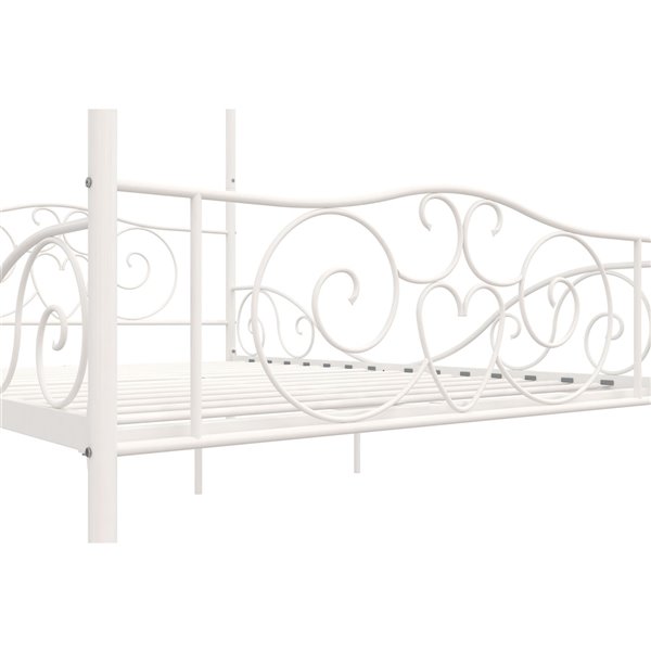 DHP Canopy Metal Bed - Full - 71.5-in x 56-in x 77.5-in - White