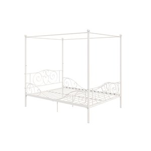 DHP Canopy Metal Bed - Full - 71.5-in x 56-in x 77.5-in - White