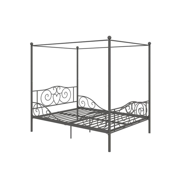 DHP Canopy Metal Bed - Full - 71.5-in X 56-in X 77.5-in - Pewter ...