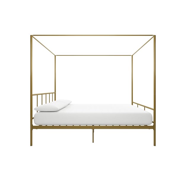 Novogratz Marion Canopy Bed - Queen - 73-in x 62-in x 82.5-in - Gold