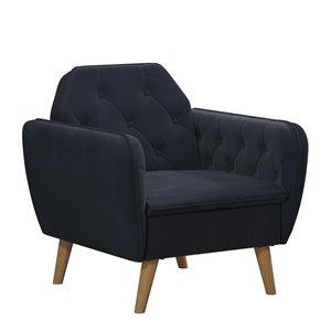 Novogratz Tallulah Memory Foam Chair - 17.5-in - Blue Velvet