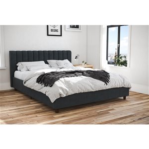 Lit plate-forme en métal avec rangement Boutique de Novogratz, simple, gris