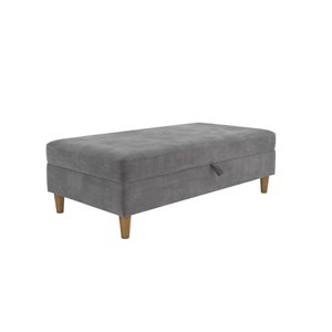 Ottoman de rangement Hartford de DHP, 27 po x 51 po x 17 po, gris foncé