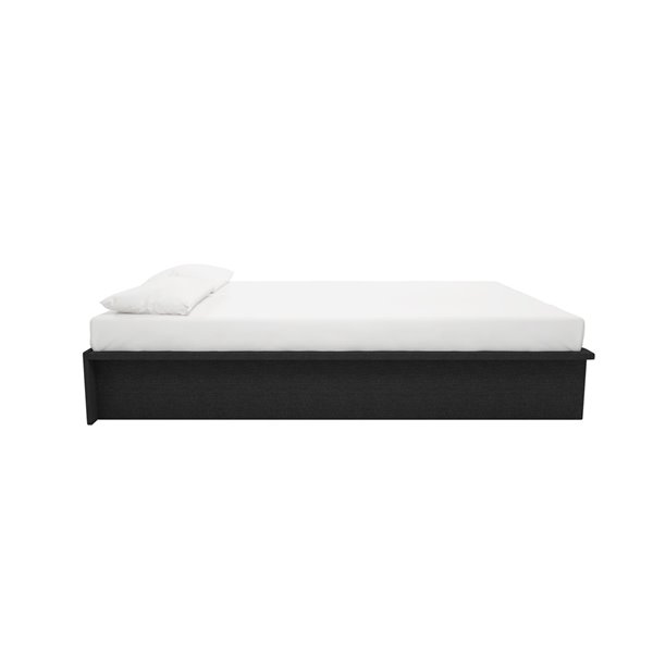 DHP Maven Upholstered Storage Bed, King, Black Faux Leather