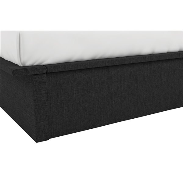 DHP Maven Upholstered Storage Bed, King, Black Faux Leather