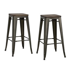 Tabouret de bar en métal sans dossier Fusion de DHP, 30 po, cuivre, 2 mcx
