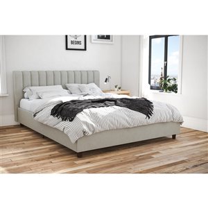 Lit plate-forme en métal avec rangement Boutique de Novogratz, très grand, gris