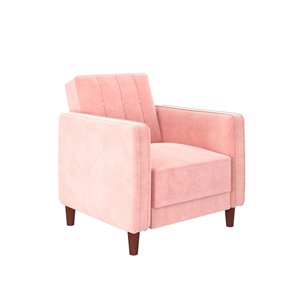 DHP Pin Tufted Accent Chair - 18.5-in - Pink