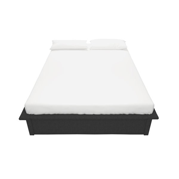 Dhp Maven Upholstered Platform Bed, Dhp Maven Platform Bed With Under Storage King Size Frame Grey