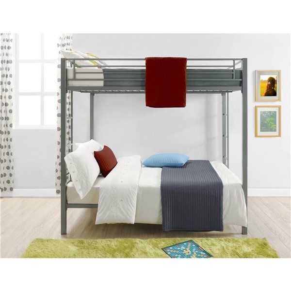 Lit superposé DHP, double/double, 72 po x 78,5 po x 56,5 po, argent
