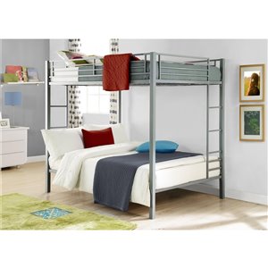Lit superposé DHP, double/double, 72 po x 78,5 po x 56,5 po, argent